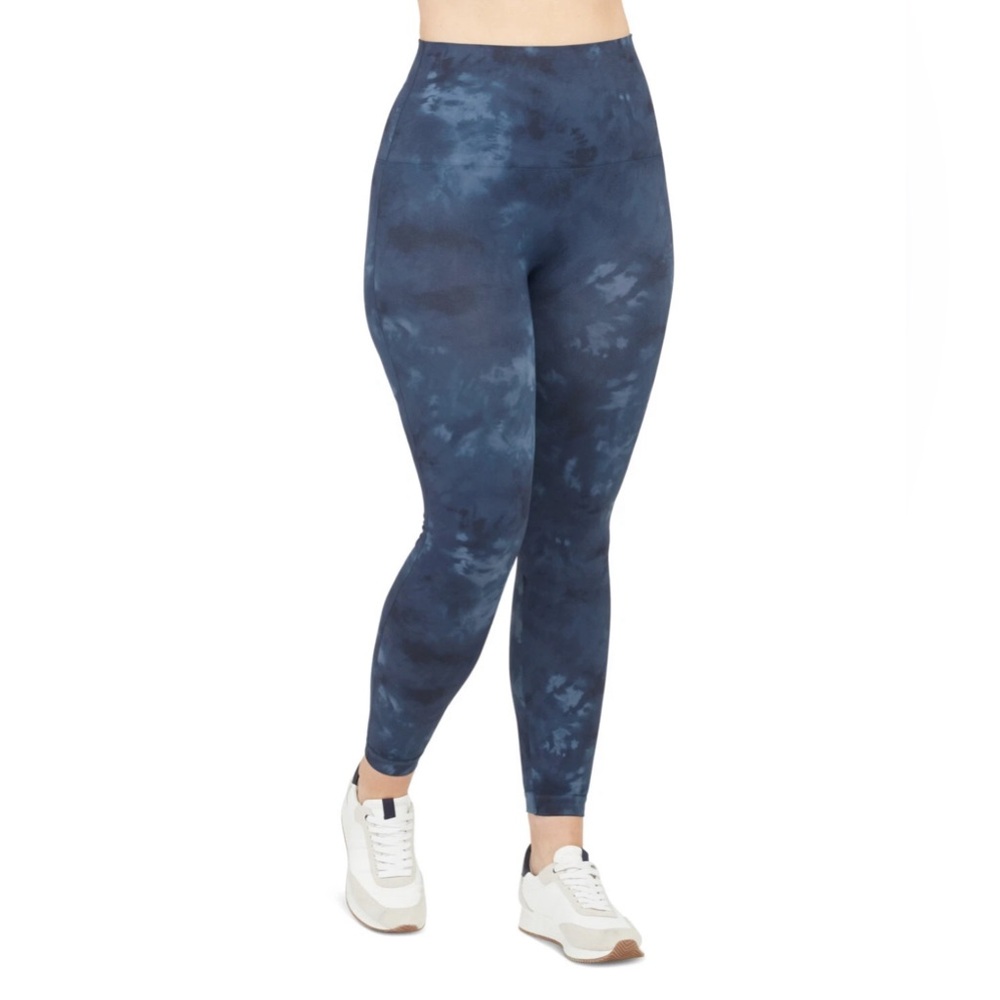 SPANX Look At Me Now Ecocare Seamless Ankle Leggings in Deep Blue Tie Dye